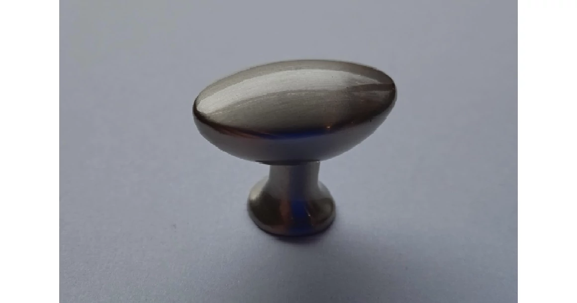 Kép 2/2 - Bútorgomb fém  ovál inox