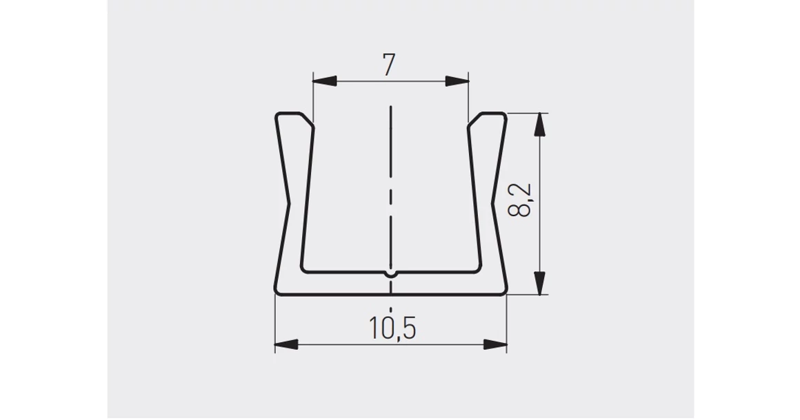 Kép 2/2 - LED Profil, GLAX mikro, csavarozhato, 2m, alu elox