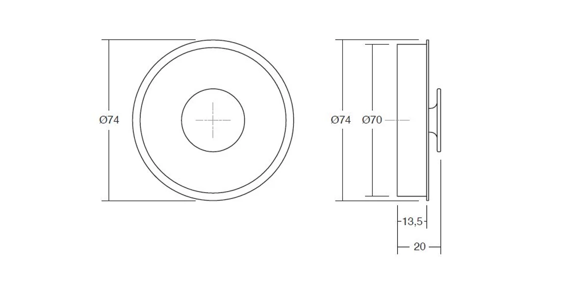 Kép 7/7 - Fogantyú  Viefe DIPO   70mm, fém, matt fehér