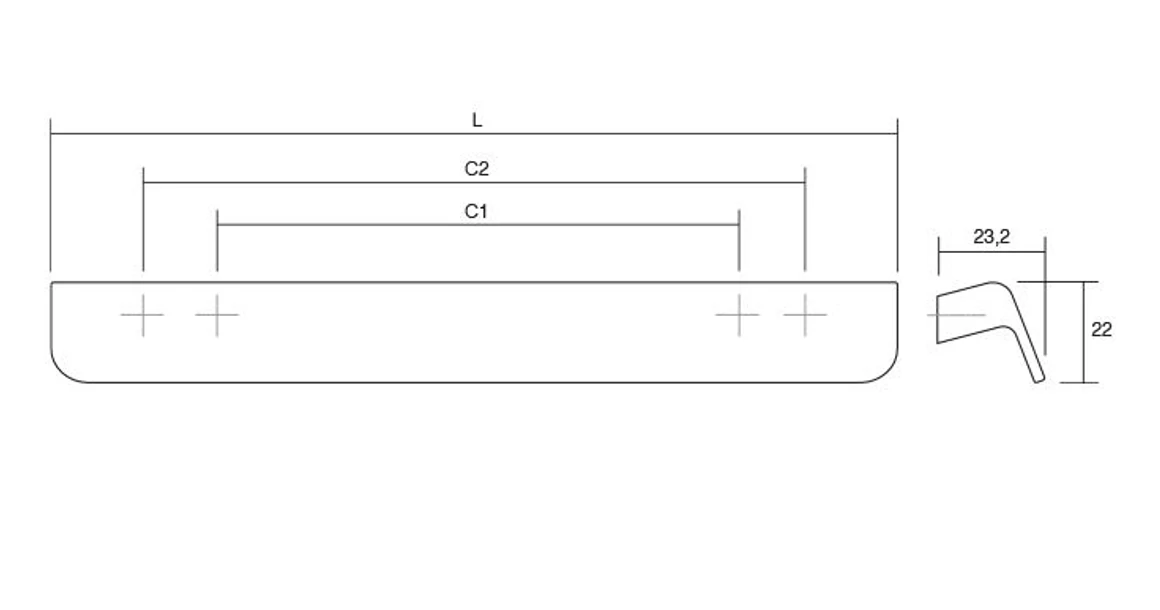 Kép 2/2 - Fogantyú  Viefe FLAPP   32mm, alumínium, szálcsiszolt