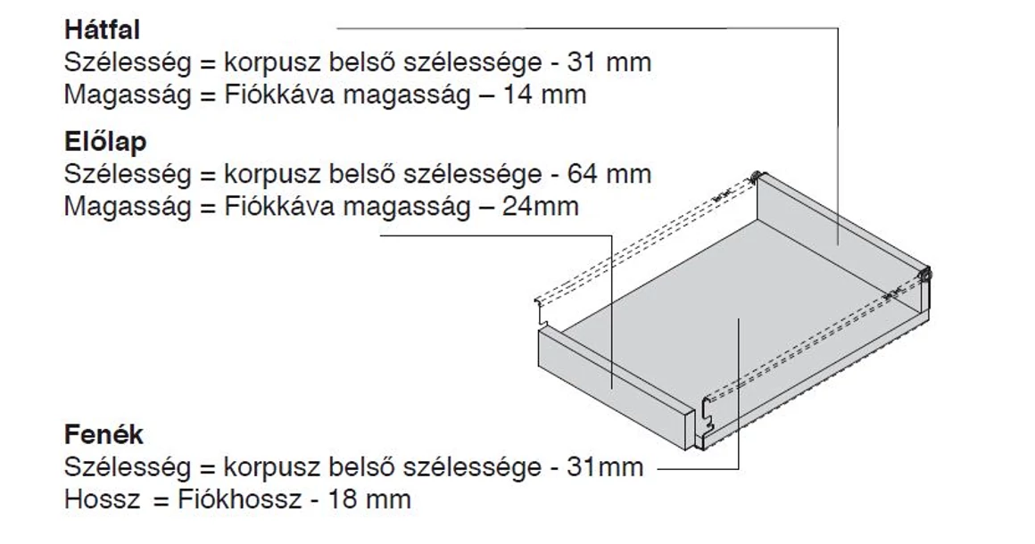 Kép 3/6 - IMPAZ teljes kihúzású belső fém fiókoldal csúszóval