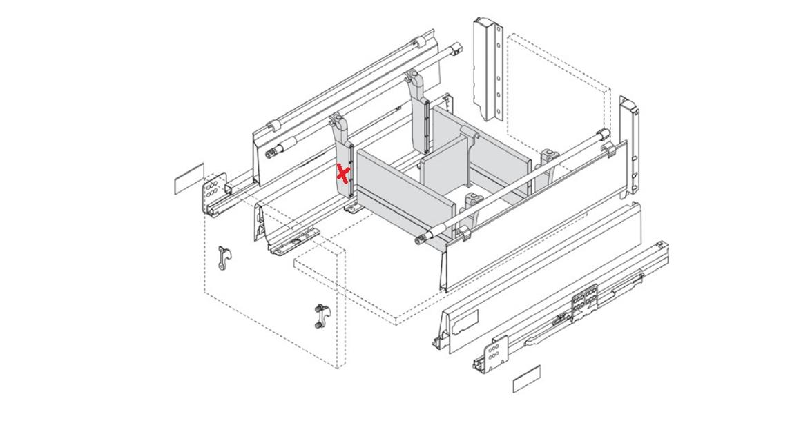 Kép 3/3 - RITMA CUBE fiókelválasztó panelrögzítő négyszög korláthoz, tiszta fehér