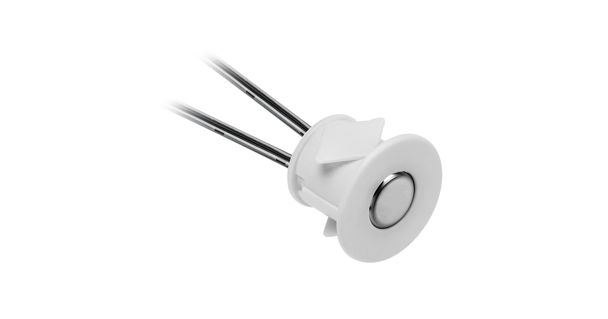 Kapcsoló, érintős, fényerőszabályzóval, 12V, max 24W, mini AMP csatlakozóval, 2 fm kábellel, fehér, 18mm-es furatba