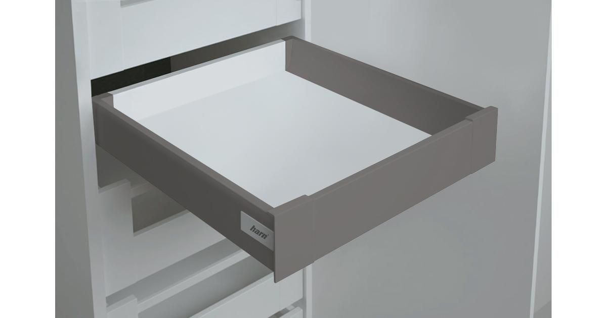 RITMA CUBE korlát nélküli 83 mm magas belső fiók, metál szürke