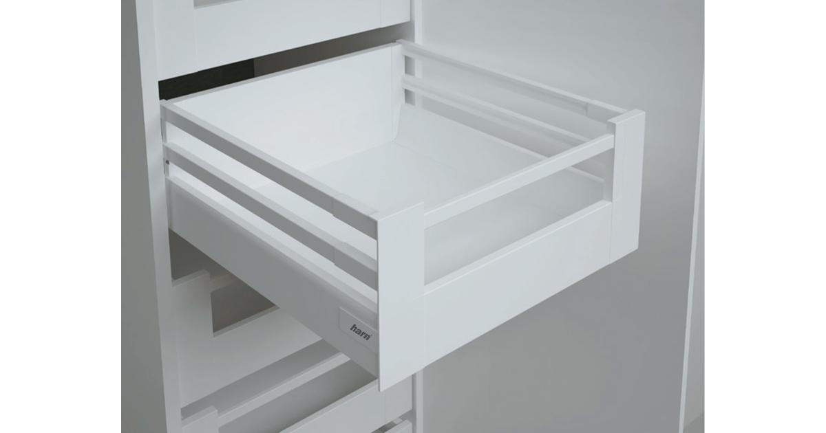 RITMA CUBE dupla négyszög korlátos 83 mm magas belső fiók, tiszta fehér