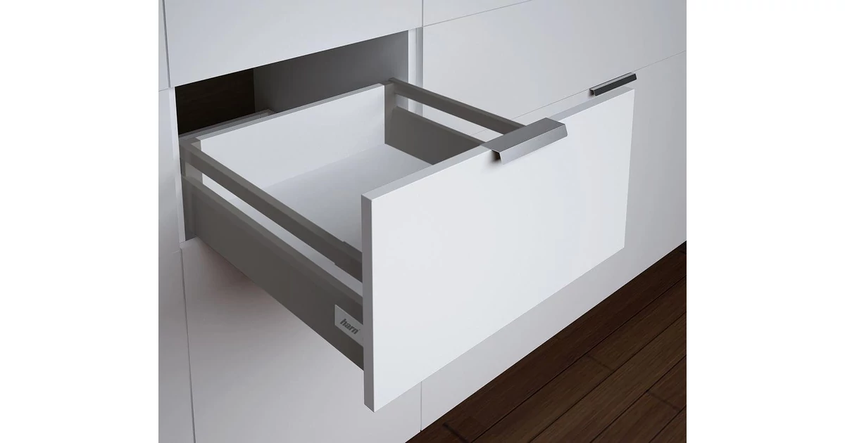 RITMA CUBE alsó négyszög korlátos 83 mm magas normál fiók, metál szürke
