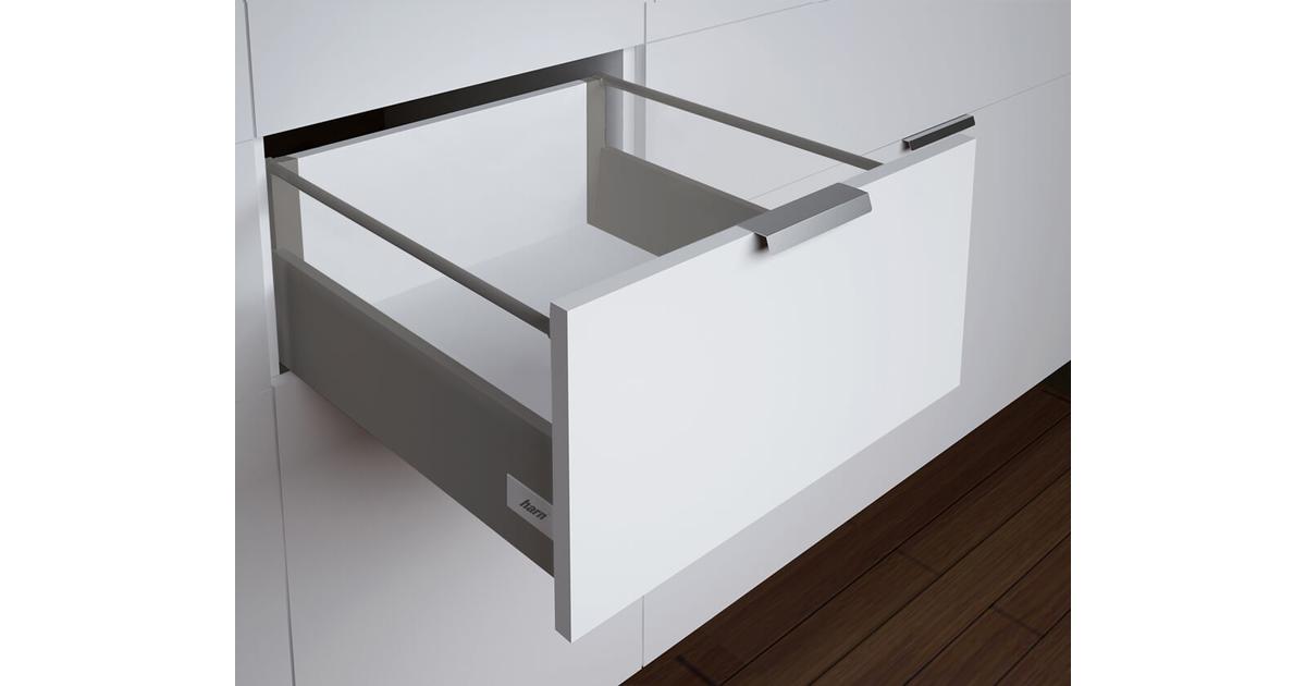 RITMA CUBE felső körkorlátos 115 mm magas normál fiók, metál szürke