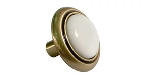Bútorgomb fém porcelán betétes antikolt