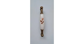 Fogantyú porcelán antik -  barna virág  96mm