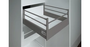 RITMA CUBE dupla körkorlátos 83 mm magas belső fiók, metál szürke