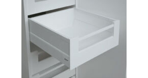 RITMA CUBE oldalmagasított négyszög korlátos 83 mm magas belső fiók, tiszta fehér
