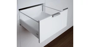 RITMA CUBE felső körkorlátos 83 mm magas normál fiók, tiszta fehér
