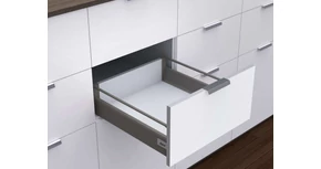 RITMA CUBE alsó körkorlátos 83 mm magas normál fiók, metál szürke