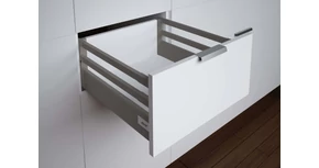 RITMA CUBE dupla négyszög korlátos 83 mm magas normál fiók, metál szürke