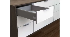 RITMA CUBE korlát nélküli 115 mm magas normál fiók, metál szürke